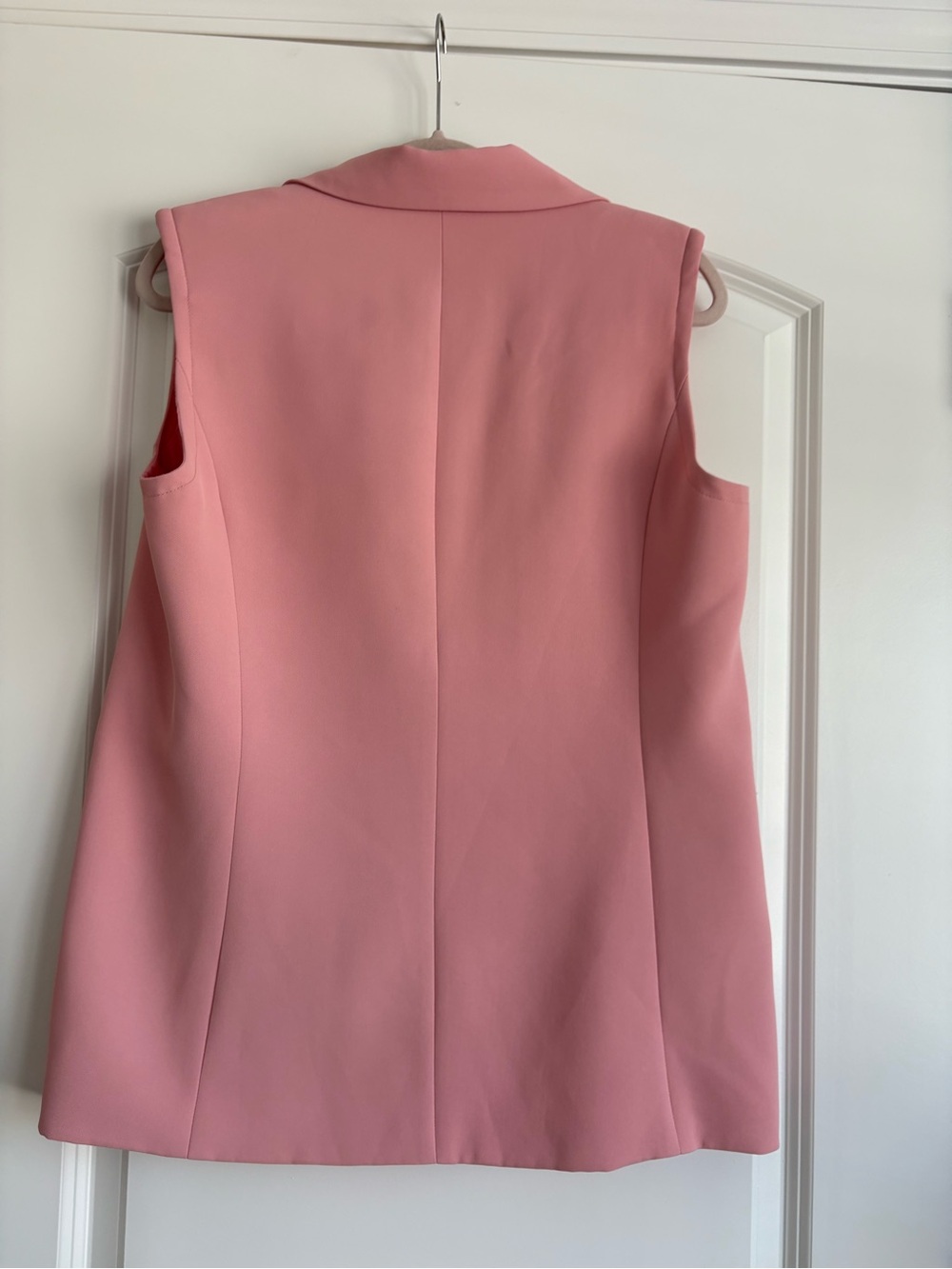 Sleeveless Notched Lapel Blazer Vest - Pink - Picture 3 of 3